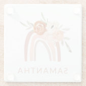 Bohoレインボー（花つき） |ニュートラルカラー ガラスコースター (裏面)