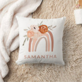 Bohoレインボー（花つき） |ニュートラルカラー クッション (ブランケット)