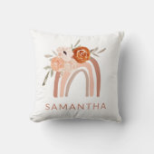 Bohoレインボー（花つき） |ニュートラルカラー クッション (正面)