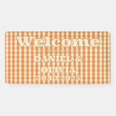 BohoレトロのカラフルGroovy Wavy WeddSeatチャート 横断幕 (横)