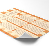 BohoレトロカラフルGroovy波結婚座図 ポスター (角)