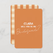 BohoレトロカラフルGroovy Wavy結婚's Bridesmed 招待状 (正面/裏面)