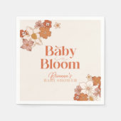 Bohoレトログルービーフローラベビーシャワー赤ちゃんシャワー スタンダードカクテルナプキン (正面)