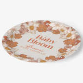 Bohoレトログルービーフローラベビーシャワー赤ちゃんシャワー ペーパープレート (アングル)