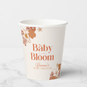 Bohoレトログルービーフローラベビーシャワー赤ちゃんシャワー 紙コップ (正面)