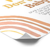 Bohoレトロサンシャインベビーシャワーベビーと言わない ポスター (角)