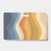 Bohoレトロスクリプト抽象芸術波線イエローブルー バッジ (裏面)