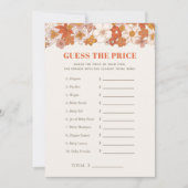 Bohoレトロフローラ価格ベビーシャワーゲームを推測 招待状 (正面)