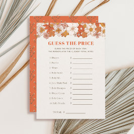 Bohoレトロフローラ価格ベビーシャワーゲームを推測 招待状