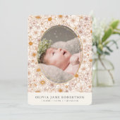 Bohoレトロフローラ女子の写真誕生発表 招待状 (スタンド正面)