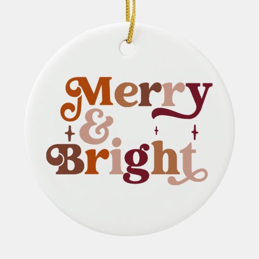 BohoレトロメリーとBright 1写真 セラミックオーナメント (正面)