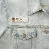 Bohoレトロモダンヴィンテージ市松模様にパターン写真 名札 (インサイチュ)