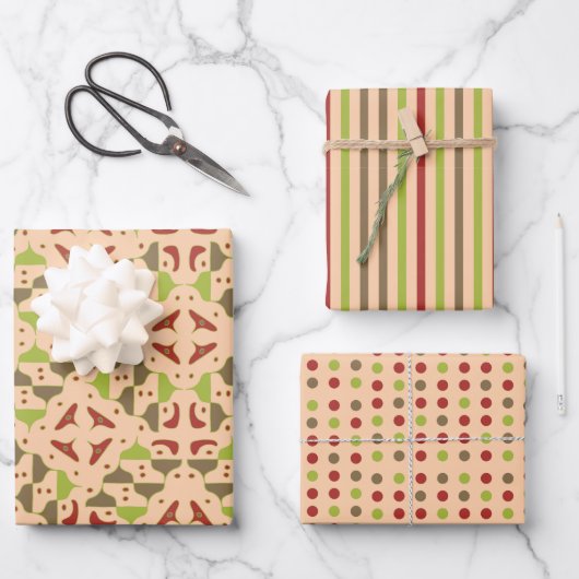 Bohoレトロモダン図 ラッピングペーパーシート (正面)