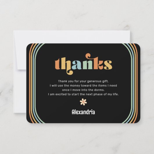 Bohoレトロ写真卒業 サンキューカード (裏面)