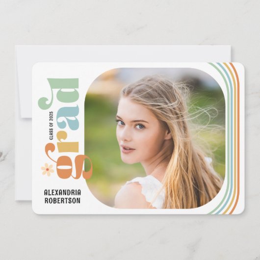 Bohoレトロ写真卒業 案内状 (正面)