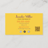 Bohoレトロ波線ソーシャルメディアQRコード 名刺 (裏面)