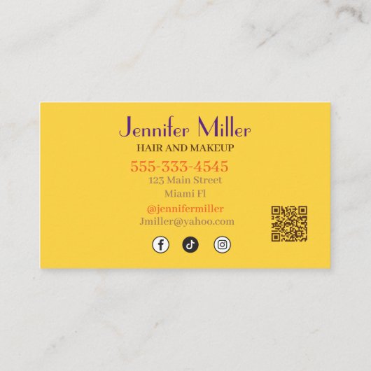 Bohoレトロ波線ソーシャルメディアQRコード 名刺 (裏面)