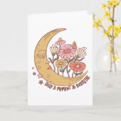 Bohoレトロ花月の夏の雰囲気ちょっと時間がかかる カード (黄色い花)