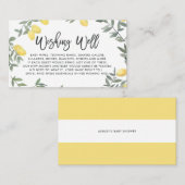 Bohoレモンリースベビーシャワー願いウェルカード 名刺 (正面/裏面)