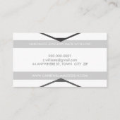 BOHOロクールアステカゴストライプのシンプルグレー 名刺 (裏面)