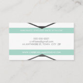 BOHOロクールゴアステカミントストライプのシンプルグレイ 名刺 (裏面)