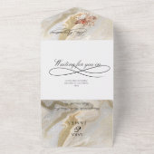 Bohoロマンチックな書結婚道The's オールインワン招待状 (外側)