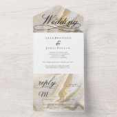 Bohoロマンチックな書結婚道The's オールインワン招待状 (内側)