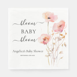 BOHOロマンチックな赤面ピンクの水の色の牧草花 スタンダードランチョンナプキン