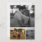 Bohoロマンチック写真コラージュ結婚式の日付を保存 招待状 (正面)