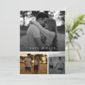 Bohoロマンチック写真コラージュ結婚式の日付を保存 招待状 (スタンド正面)