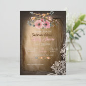 BOHOワイルドバラガールベビーシャワー 招待状 (スタンド正面)