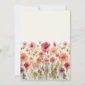 Bohoワイルドフラワーウェディング日付を保存 招待状 (裏面)