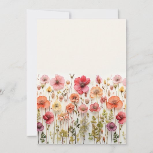 Bohoワイルドフラワーウェディング日付を保存 招待状 (裏面)