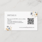 BOHOワイルドフラワースキャンQRコード結婚の詳細 エンクロージャーカード (正面)