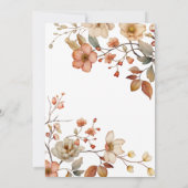 Bohoワイルドフラワーフローラの方法ベビーシャワー 招待状 (裏面)