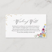 Bohoワイルドフラワーブライダルシャワーウィッシングウェルインサート エンクロージャーカード (正面)
