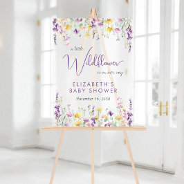 Bohoワイルドフラワーベイビーシャワーウェルカムフロステッド アクリルサイン