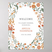 Bohoワイルドフラワーベビーシャワーへようこそ ポスター (正面)