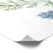 Bohoワイルドフラワーベビーシャワーウェルカムサイン ポスター (角)