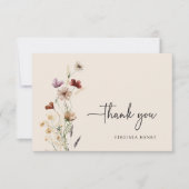 Bohoワイルドフラワーベビーシャワー サンキューカード (正面)