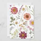 Bohoワイルドフラワーベビーシャワー 招待状 (裏面)