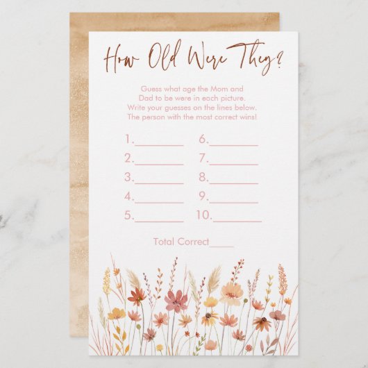 Bohoワイルドフラワー彼らはシャワーのゲームの古さ (正面/裏面)