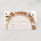 Bohoワイルドフラワー推測する数のキスブライダルゲーム エンクロージャーカード (正面)