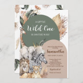 Bohoワイルドワンベイビーシャワー 招待状 (正面/裏面)