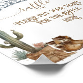 Bohoワイルド素朴ウエストボーイベビーシャワーおむつラッフル ポスター (角)