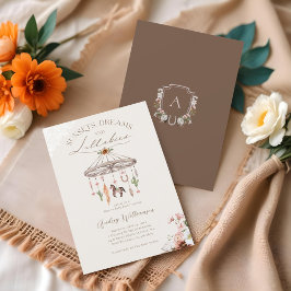 Bohoワゴン素朴ホイール移動西ベビーシャワー 招待状