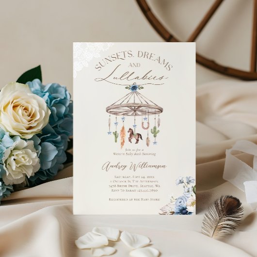 Bohoワゴン素朴ホイール移動西ベビーシャワー 招待状