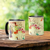 Bohoヴァイオリン花肯定とコラージュ マグカップ