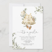 Bohoヴィンテージの赤ちゃん服女の赤ちゃんシャワー 招待状 (正面)