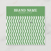 Bohoヴィンテージグリーンウェーブイヤリング表示カード スクエア名刺 (正面)